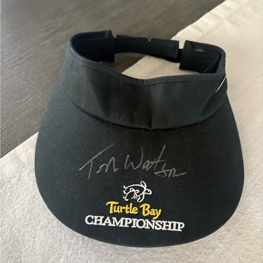Head Black Turtle Bay Championship Golf Visor signed by Watson